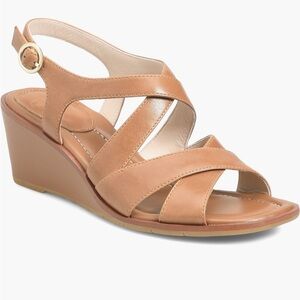 Sofft Tan Wedge Sandals